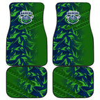 Canberra Raiders Rugby Car Mats Fierce Mascot Geometric Tribal Art