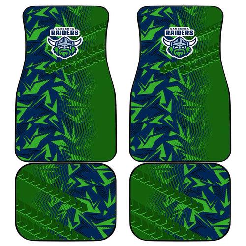 Canberra Raiders Rugby Car Mats Fierce Mascot Geometric Tribal Art