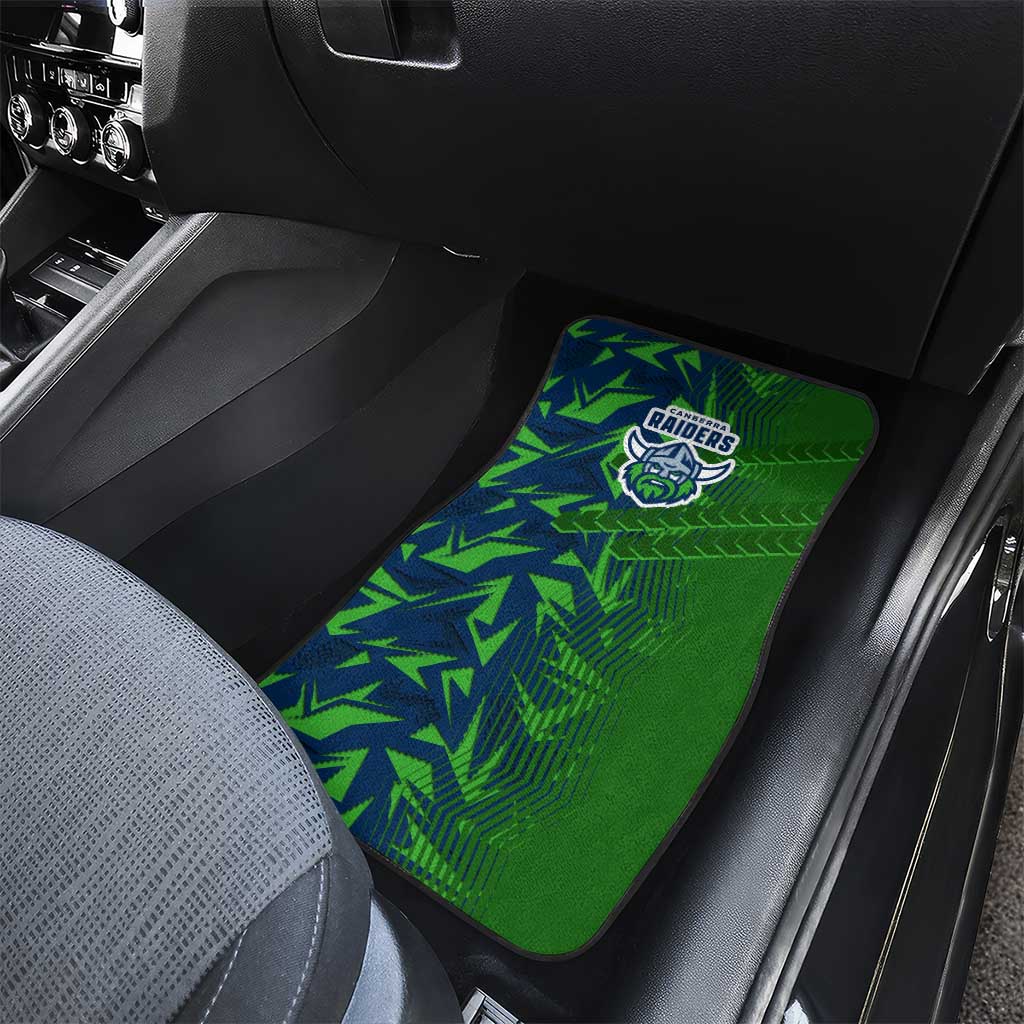 Canberra Raiders Rugby Car Mats Fierce Mascot Geometric Tribal Art