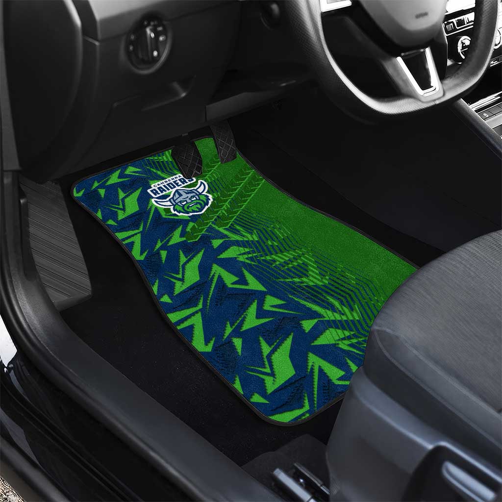 Canberra Raiders Rugby Car Mats Fierce Mascot Geometric Tribal Art