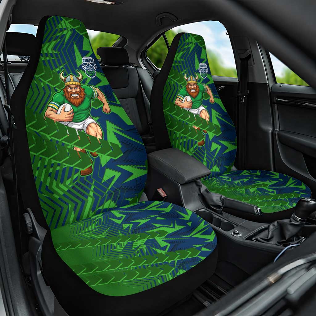 Canberra Raiders Rugby Car Seat Cover Fierce Mascot Geometric Tribal Art