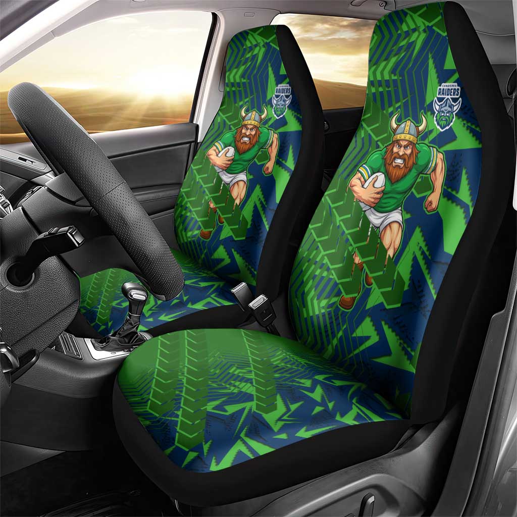 Canberra Raiders Rugby Car Seat Cover Fierce Mascot Geometric Tribal Art