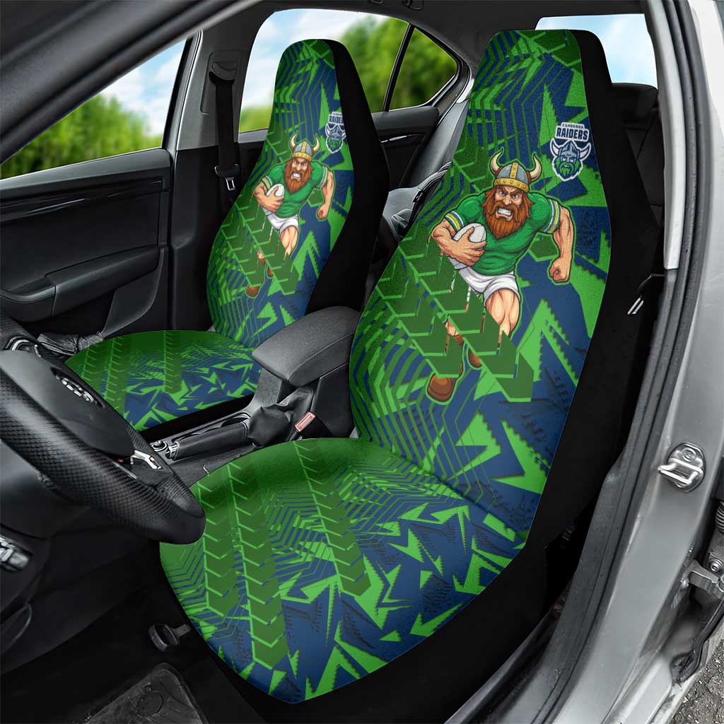Canberra Raiders Rugby Car Seat Cover Fierce Mascot Geometric Tribal Art