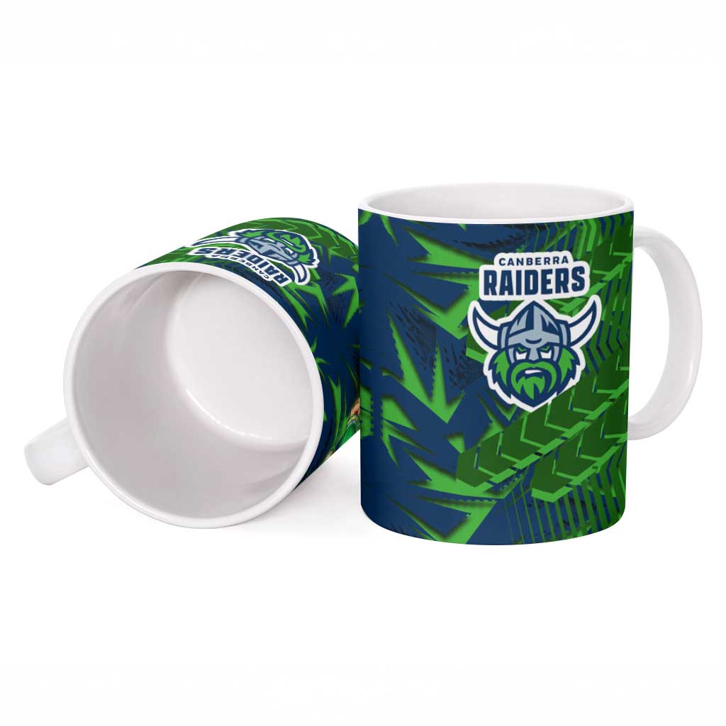 Canberra Raiders Rugby Ceramic Mug Fierce Mascot Geometric Tribal Art