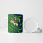 Canberra Raiders Rugby Ceramic Mug Fierce Mascot Geometric Tribal Art