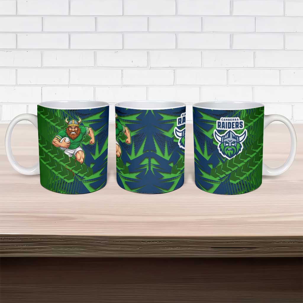 Canberra Raiders Rugby Ceramic Mug Fierce Mascot Geometric Tribal Art