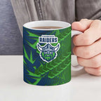 Canberra Raiders Rugby Ceramic Mug Fierce Mascot Geometric Tribal Art