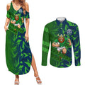 Canberra Raiders Rugby Couples Matching Summer Maxi Dress and Long Sleeve Button Shirt Fierce Mascot Geometric Tribal Art