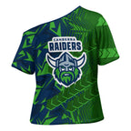 Canberra Raiders Rugby Cross Shoulder Shirt Fierce Mascot Geometric Tribal Art