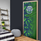 Canberra Raiders Rugby Door Cover Fierce Mascot Geometric Tribal Art