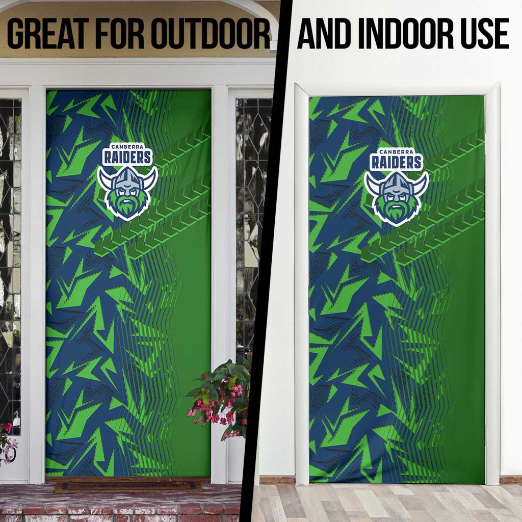 Canberra Raiders Rugby Door Cover Fierce Mascot Geometric Tribal Art
