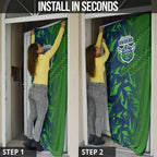Canberra Raiders Rugby Door Cover Fierce Mascot Geometric Tribal Art