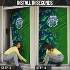 Canberra Raiders Rugby Door Cover Fierce Mascot Geometric Tribal Art