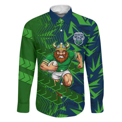 Canberra Raiders Rugby Family Matching Puletasi and Hawaiian Shirt Fierce Mascot Geometric Tribal Art