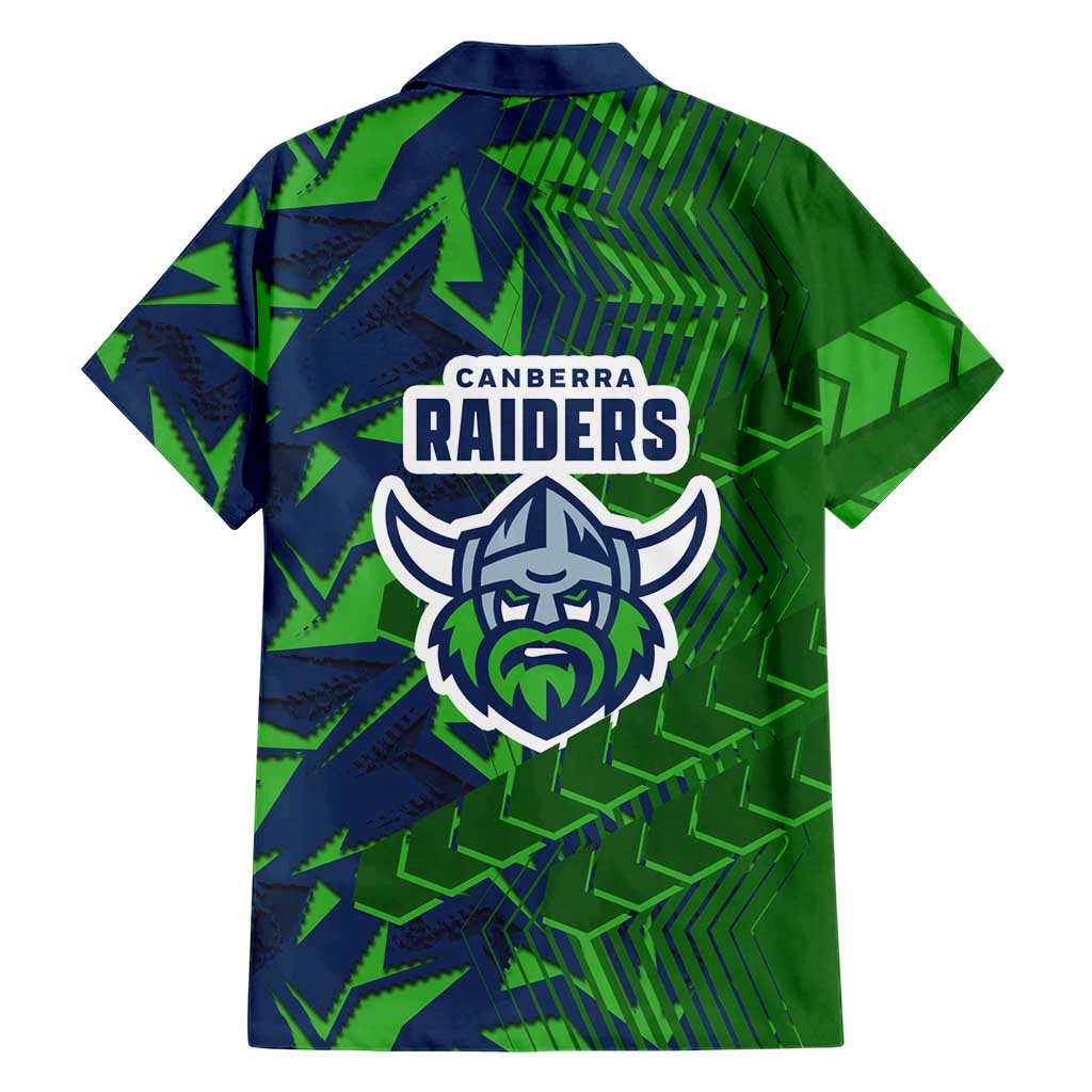 Canberra Raiders Rugby Family Matching Short Sleeve Bodycon Dress and Hawaiian Shirt Fierce Mascot Geometric Tribal Art
