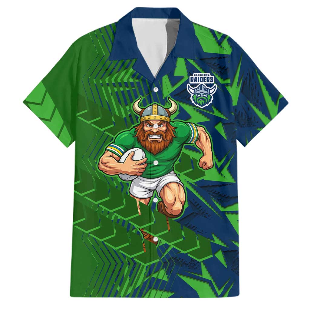 Canberra Raiders Rugby Family Matching Summer Maxi Dress and Hawaiian Shirt Fierce Mascot Geometric Tribal Art