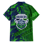 Canberra Raiders Rugby Family Matching Tank Maxi Dress and Hawaiian Shirt Fierce Mascot Geometric Tribal Art