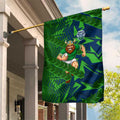 Canberra Raiders Rugby Garden Flag Fierce Mascot Geometric Tribal Art