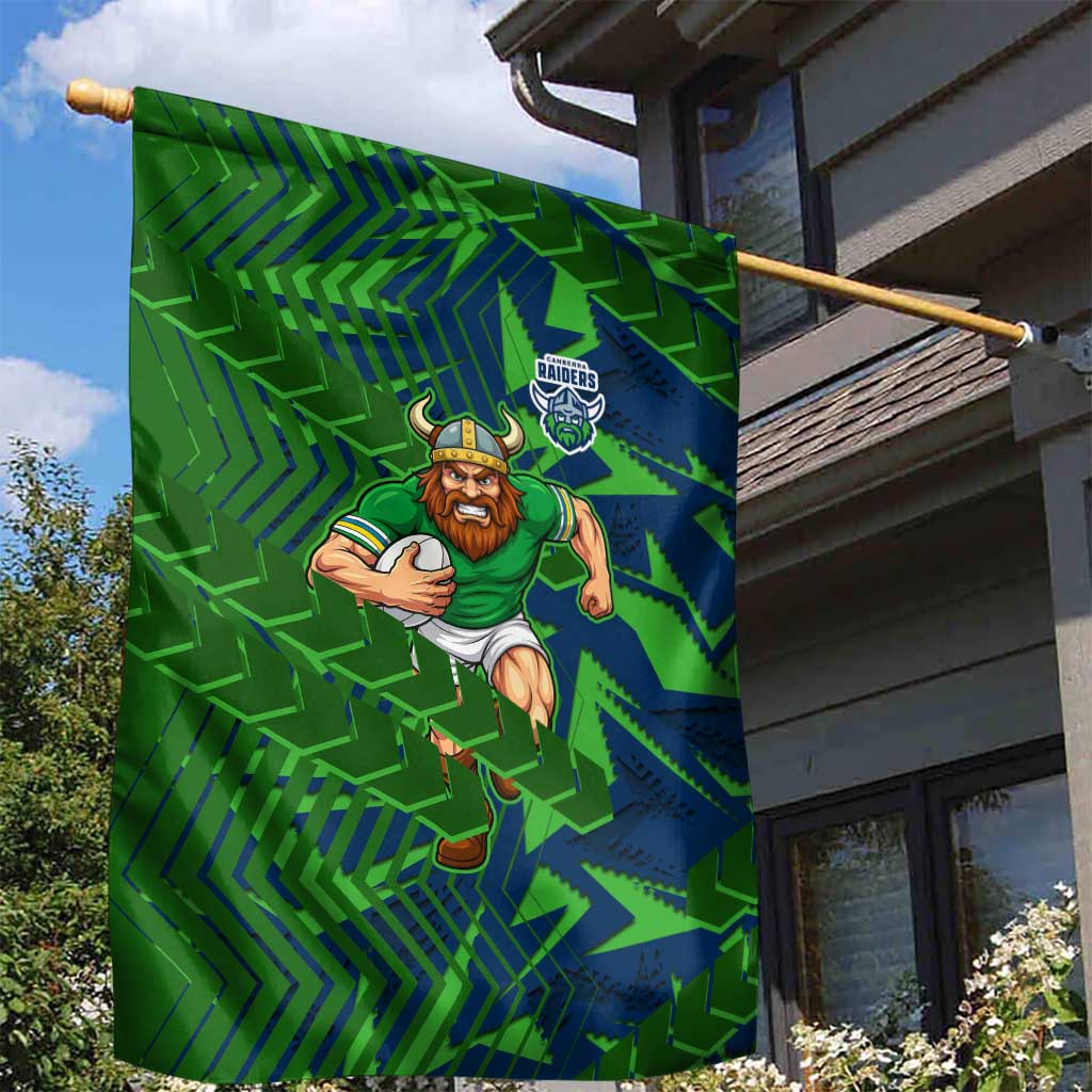 Canberra Raiders Rugby Garden Flag Fierce Mascot Geometric Tribal Art