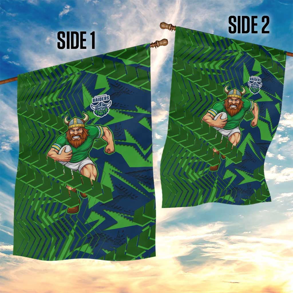 Canberra Raiders Rugby Garden Flag Fierce Mascot Geometric Tribal Art