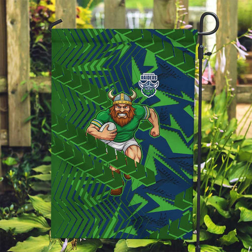 Canberra Raiders Rugby Garden Flag Fierce Mascot Geometric Tribal Art