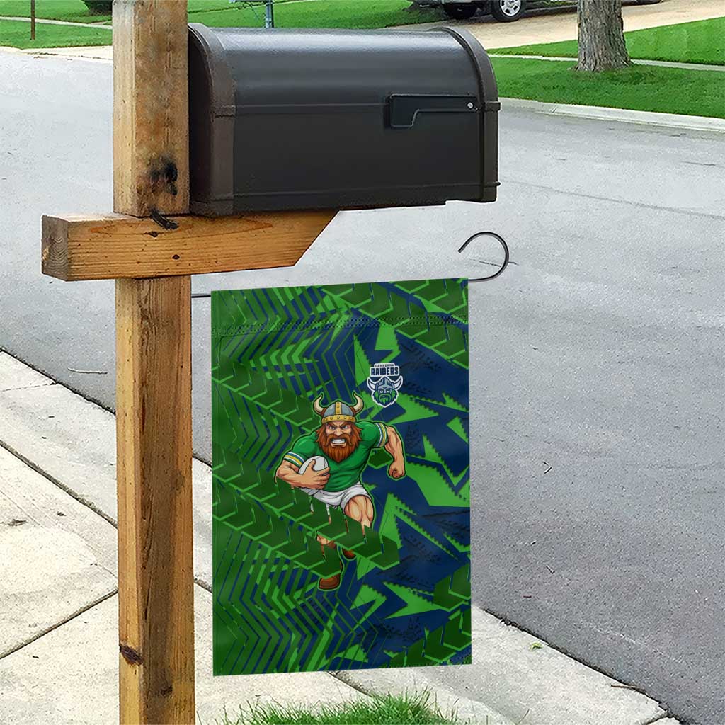 Canberra Raiders Rugby Garden Flag Fierce Mascot Geometric Tribal Art