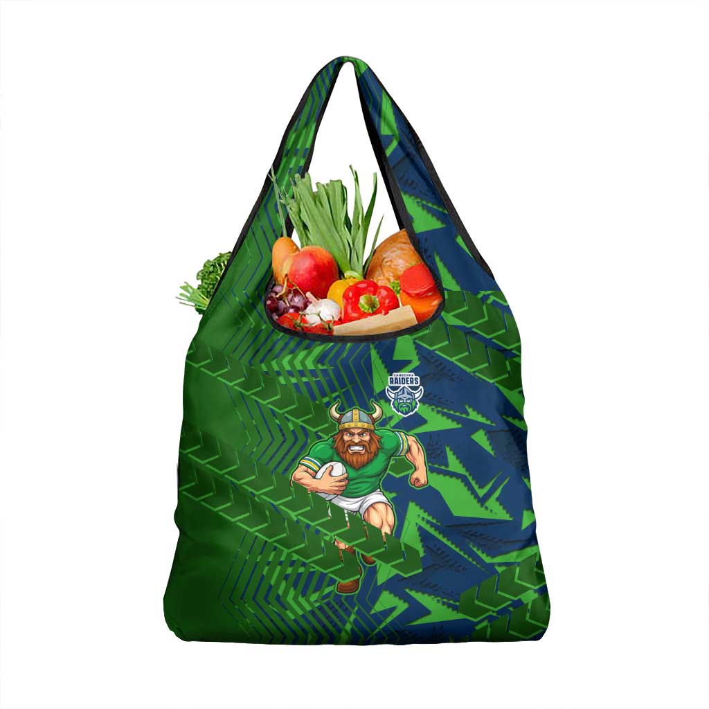Canberra Raiders Rugby Grocery Bag Fierce Mascot Geometric Tribal Art