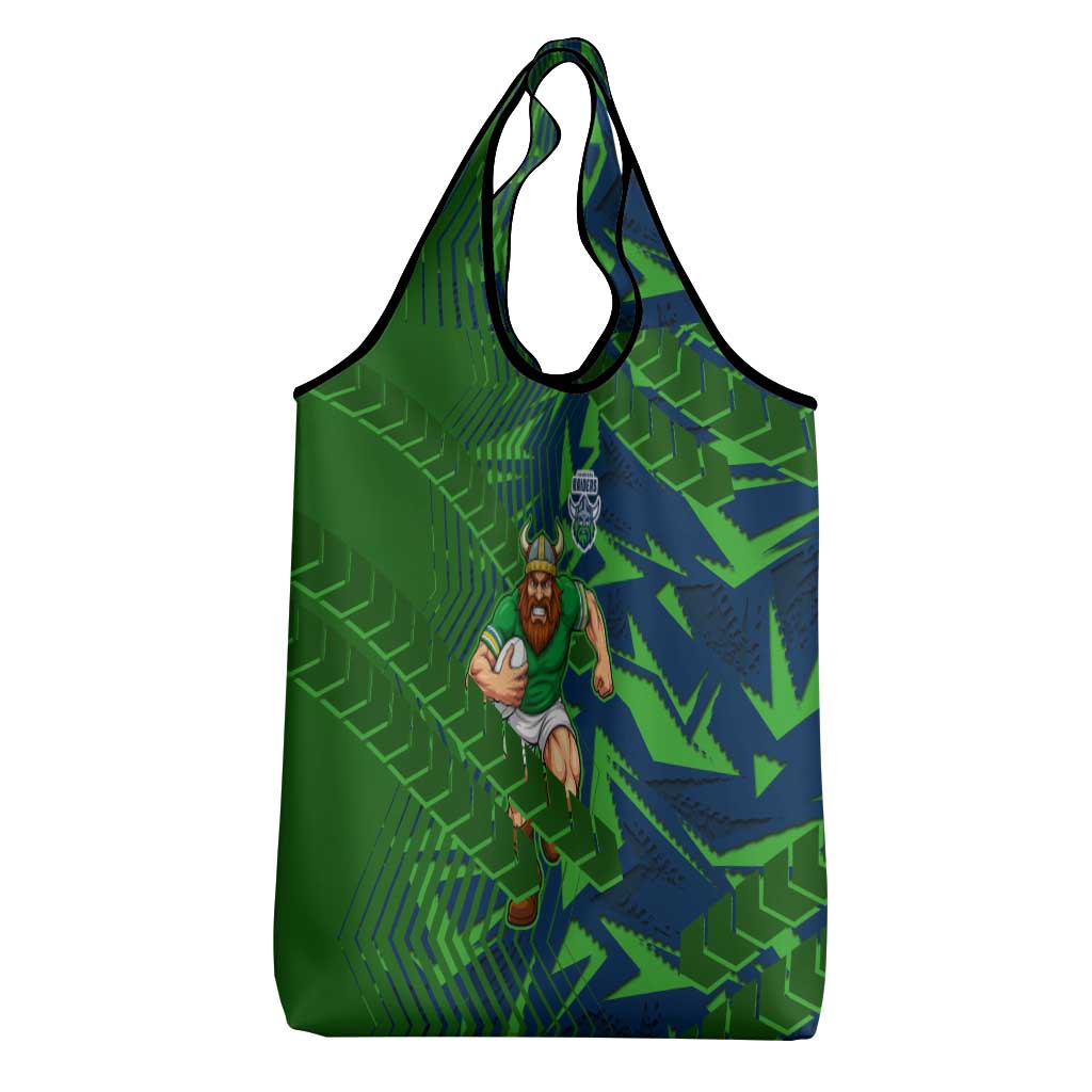 Canberra Raiders Rugby Grocery Bag Fierce Mascot Geometric Tribal Art