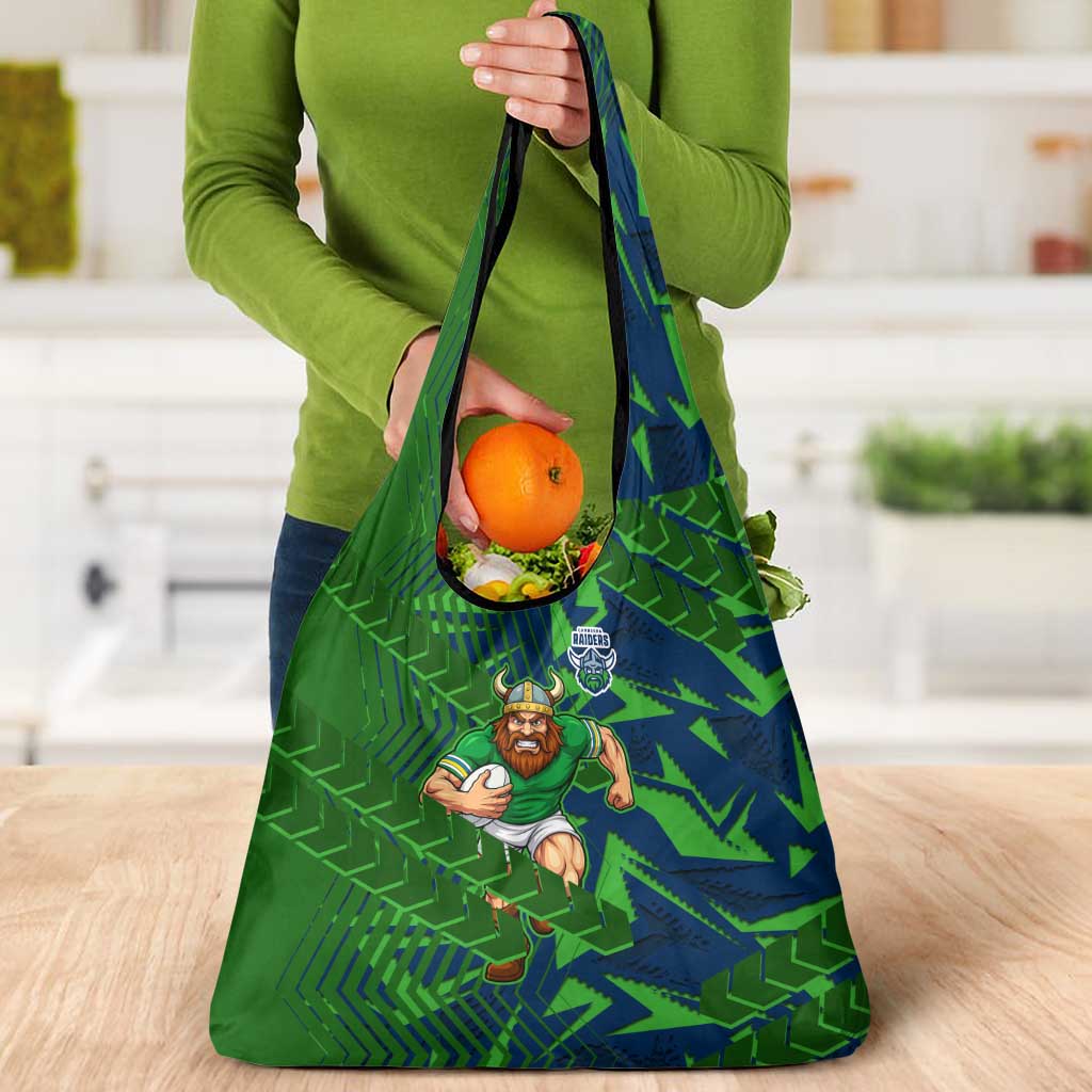 Canberra Raiders Rugby Grocery Bag Fierce Mascot Geometric Tribal Art