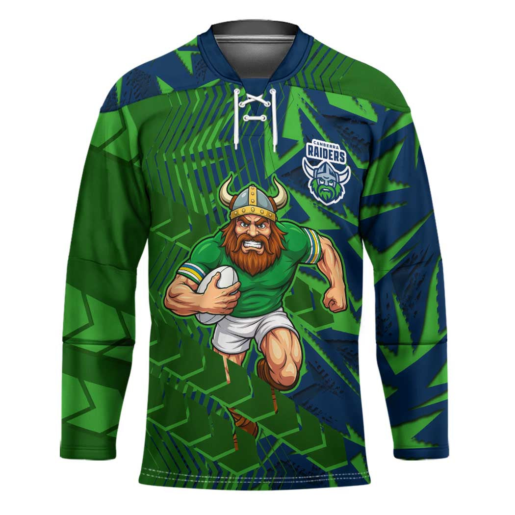 Canberra Raiders Rugby Hockey Jersey Fierce Mascot Geometric Tribal Art