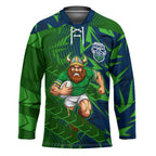 Canberra Raiders Rugby Hockey Jersey Fierce Mascot Geometric Tribal Art