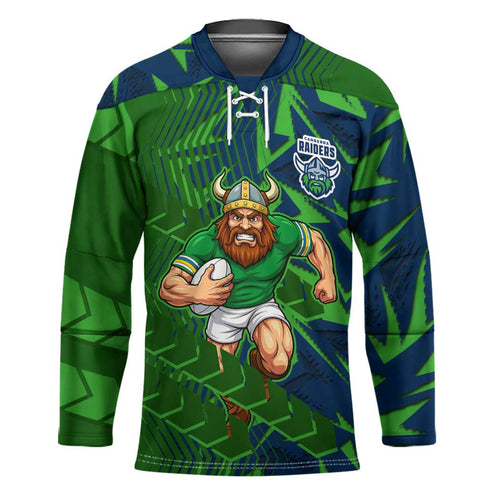 Canberra Raiders Rugby Hockey Jersey Fierce Mascot Geometric Tribal Art