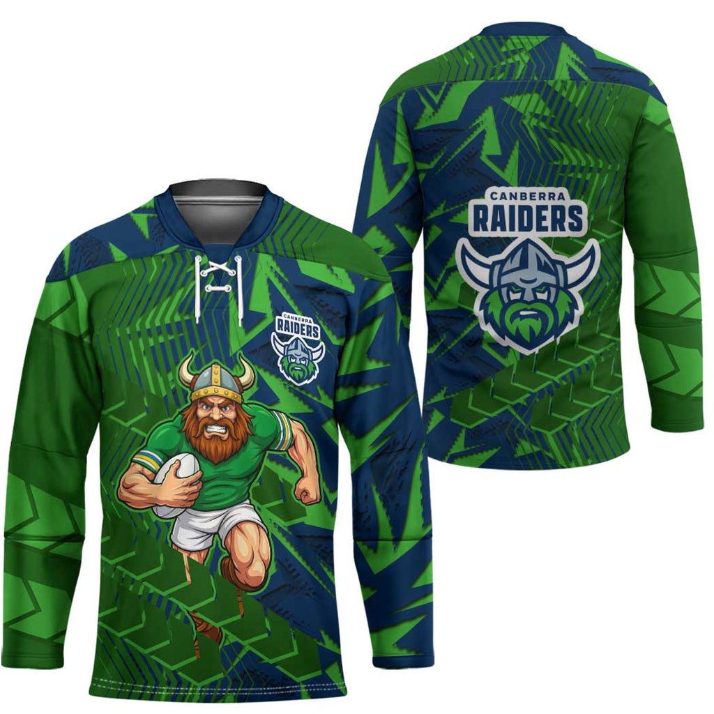 Canberra Raiders Rugby Hockey Jersey Fierce Mascot Geometric Tribal Art