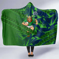 Canberra Raiders Rugby Hooded Blanket Fierce Mascot Geometric Tribal Art