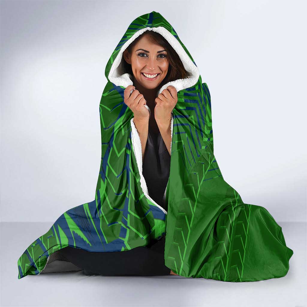 Canberra Raiders Rugby Hooded Blanket Fierce Mascot Geometric Tribal Art