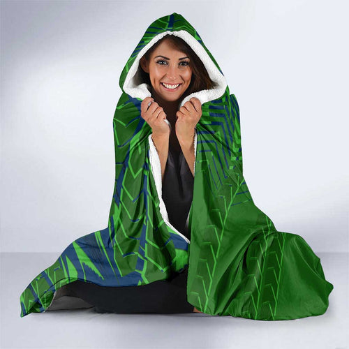 Canberra Raiders Rugby Hooded Blanket Fierce Mascot Geometric Tribal Art