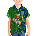 Canberra Raiders Rugby Kid Hawaiian Shirt Fierce Mascot Geometric Tribal Art