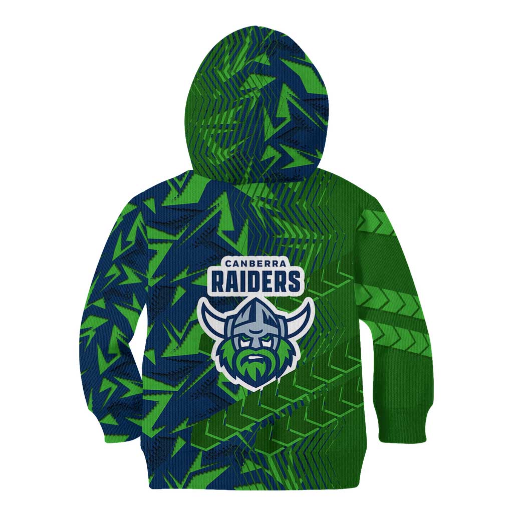 Canberra Raiders Rugby Kid Hoodie Fierce Mascot Geometric Tribal Art
