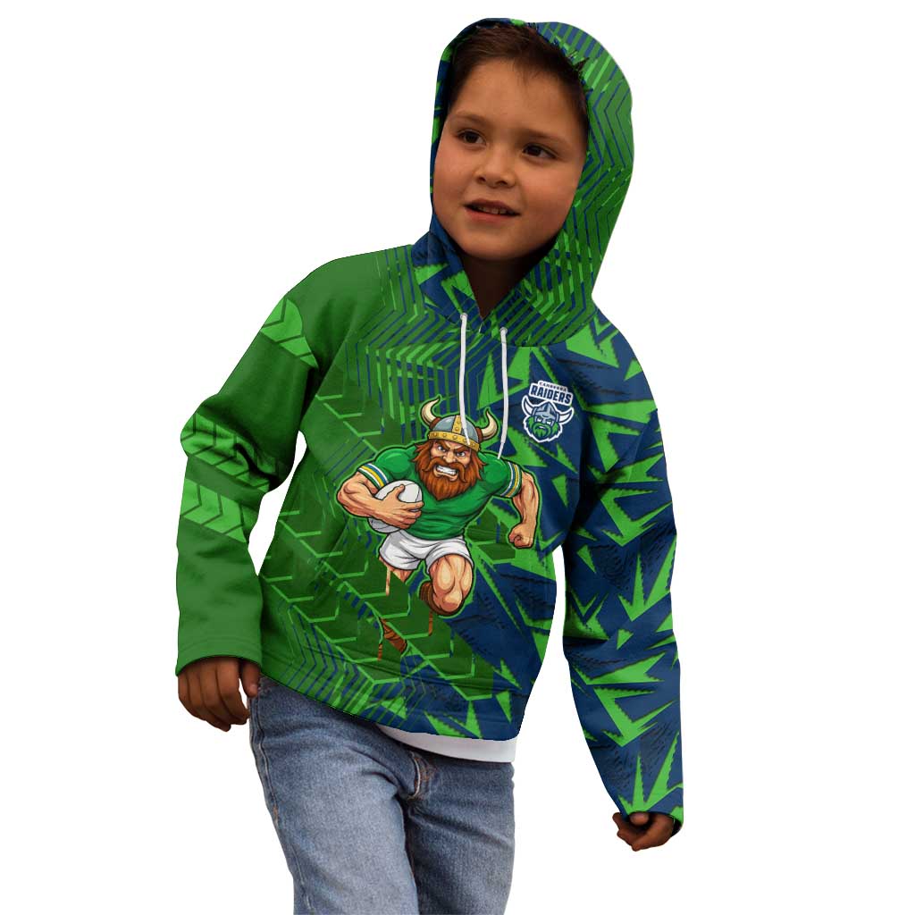 Canberra Raiders Rugby Kid Hoodie Fierce Mascot Geometric Tribal Art