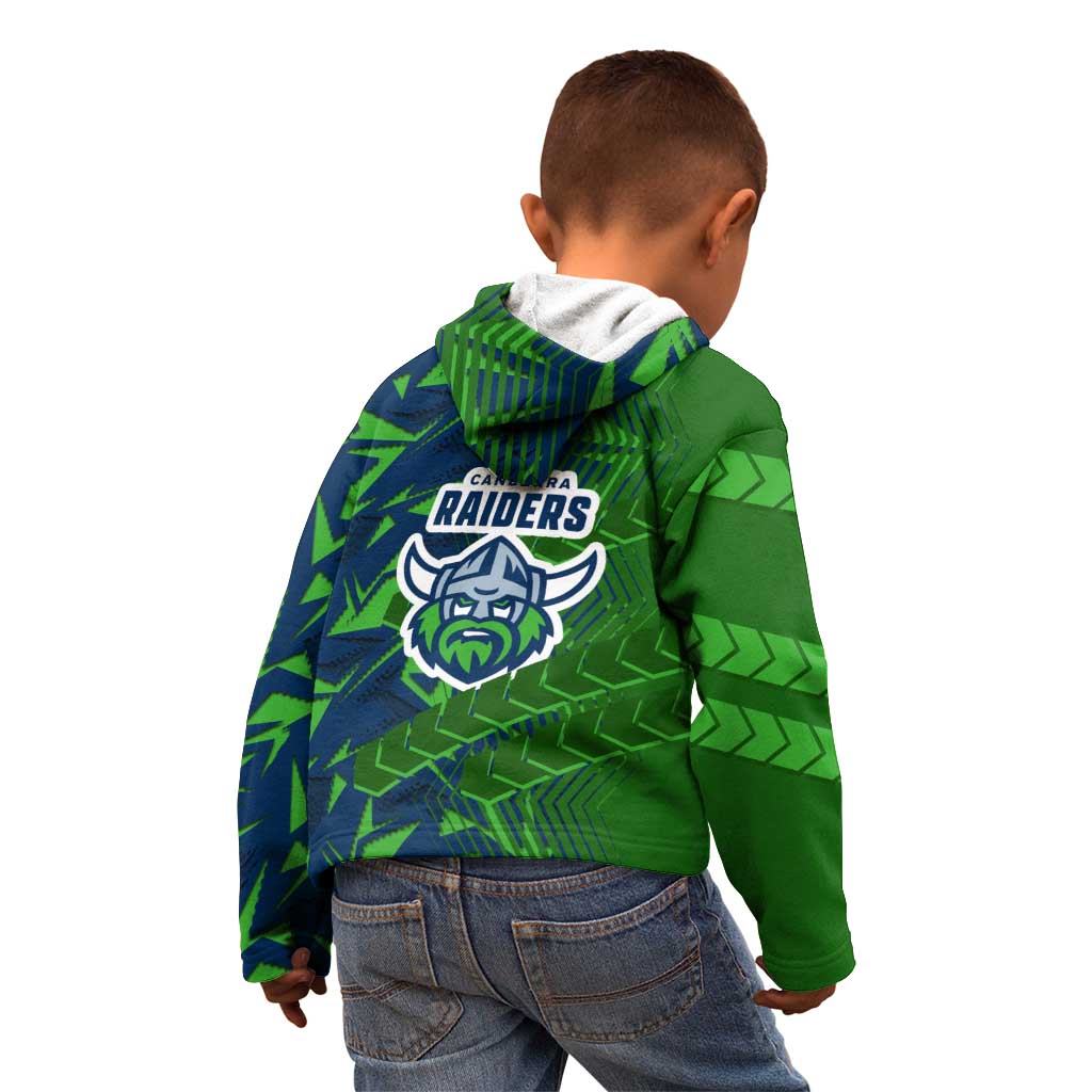 Canberra Raiders Rugby Kid Hoodie Fierce Mascot Geometric Tribal Art
