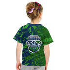 Canberra Raiders Rugby Kid T Shirt Fierce Mascot Geometric Tribal Art