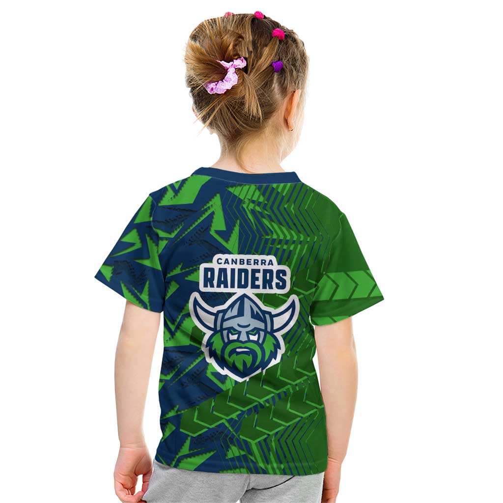 Canberra Raiders Rugby Kid T Shirt Fierce Mascot Geometric Tribal Art