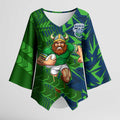 Canberra Raiders Rugby Kimono Sleeve Blouse Fierce Mascot Geometric Tribal Art