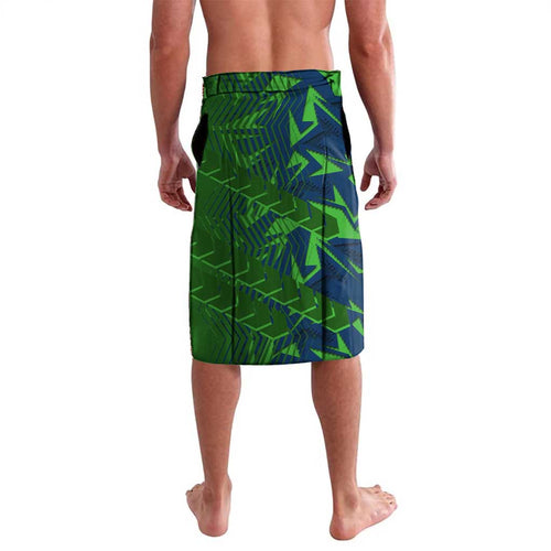 Canberra Raiders Rugby Lavalava Fierce Mascot Geometric Tribal Art