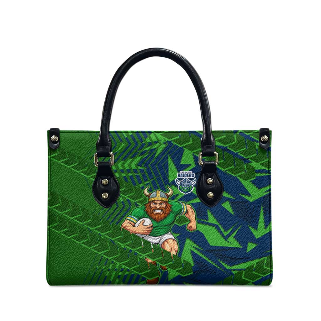 Canberra Raiders Rugby Leather Bag Fierce Mascot Geometric Tribal Art