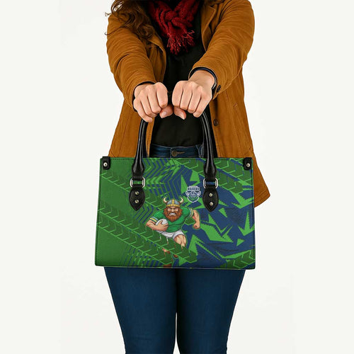 Canberra Raiders Rugby Leather Bag Fierce Mascot Geometric Tribal Art