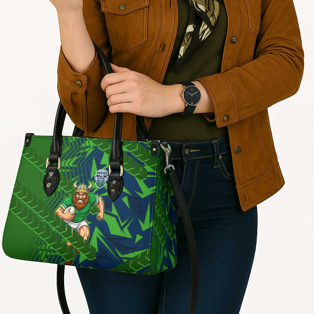 Canberra Raiders Rugby Leather Bag Fierce Mascot Geometric Tribal Art