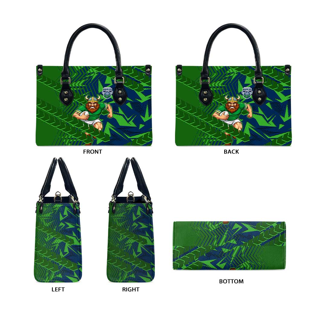 Canberra Raiders Rugby Leather Bag Fierce Mascot Geometric Tribal Art