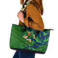 Canberra Raiders Rugby Leather Tote Bag Fierce Mascot Geometric Tribal Art