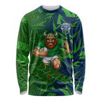 Canberra Raiders Rugby Long Sleeve Shirt Fierce Mascot Geometric Tribal Art
